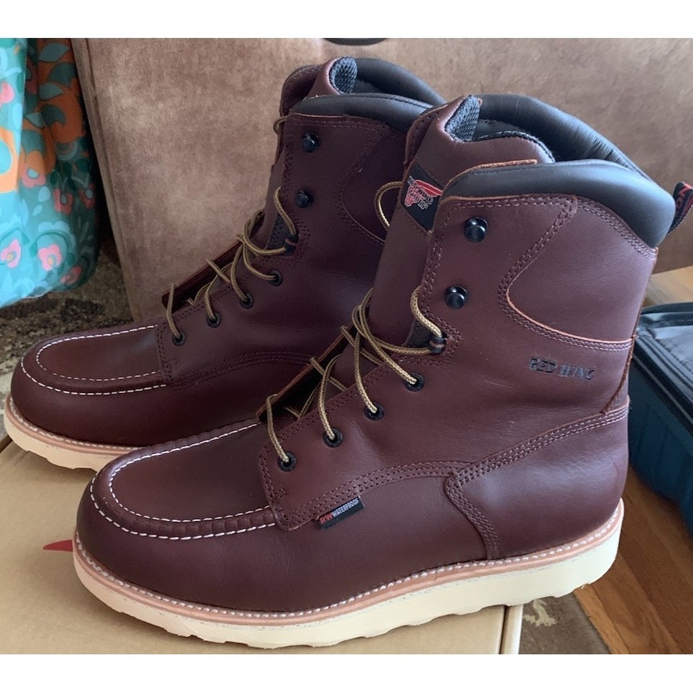 New‎ Red Wing 411 Traction Tred 8" Waterproof Men's Soft Moc Toe Boots Size 12